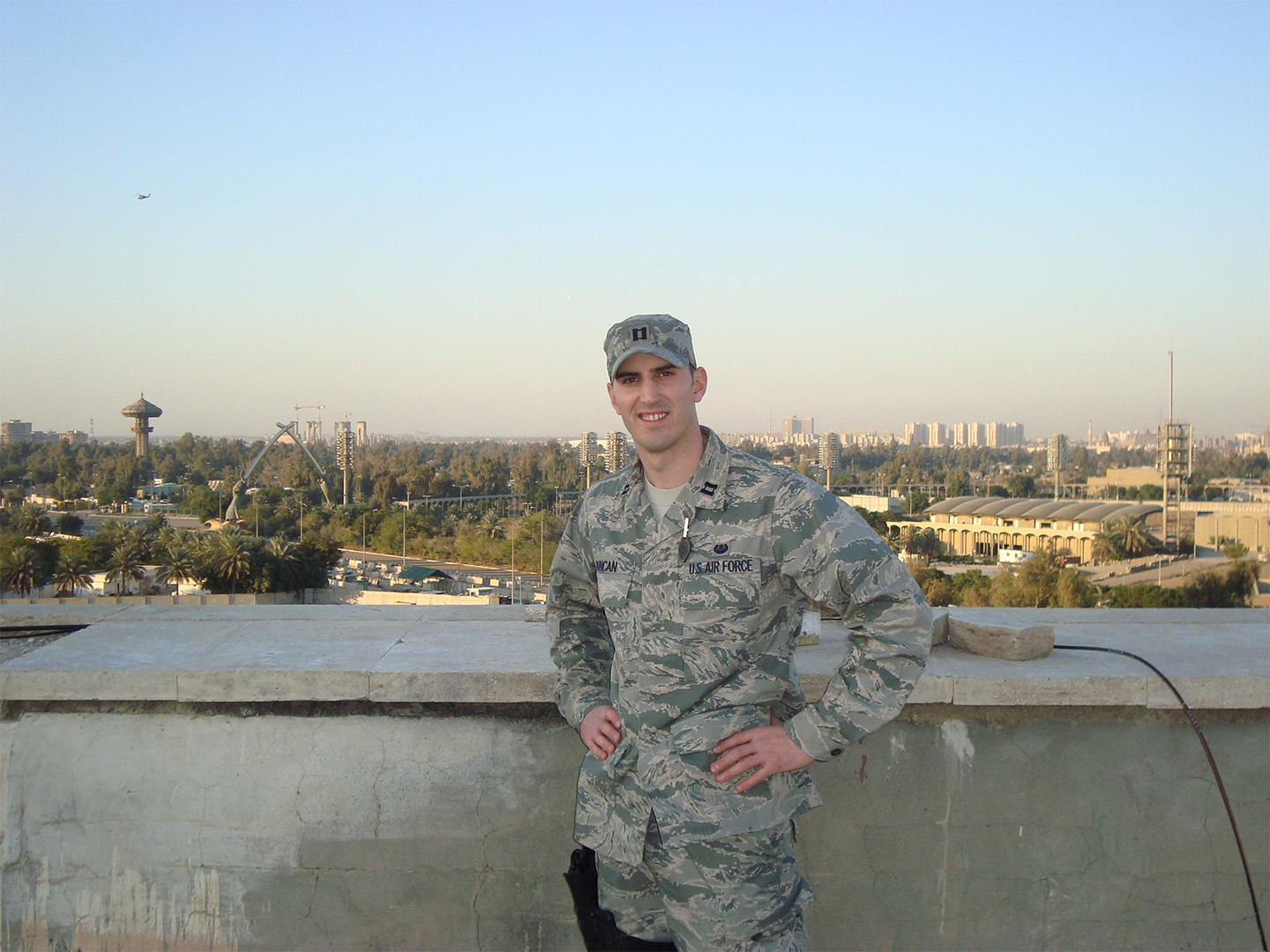 Wes Duncan standing in his Air Force uniform